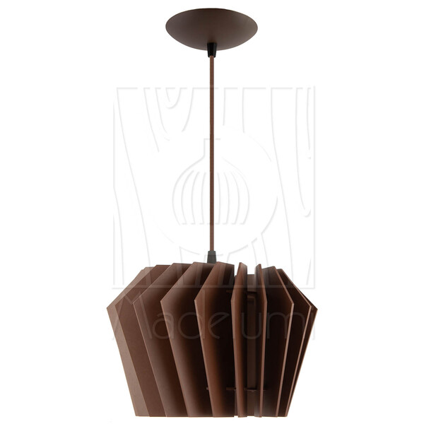 Luminaria Pendente Diamond Madeira Soquete E27 Mesa Sala Marr