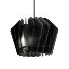 Luminaria Pendente Diamond Madeira Soquete E27 Mesa Sala Preto