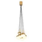 Luminária Pendente Dourado 6 Globos Vidro Mesa 30x30cm G9