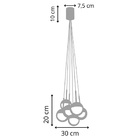 Luminária Pendente Dourado 6 Globos Vidro Mesa 30x30cm G9