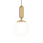 Luminária Pendente Dourado Globo Vidro 20cm Cozinha Ilha E27