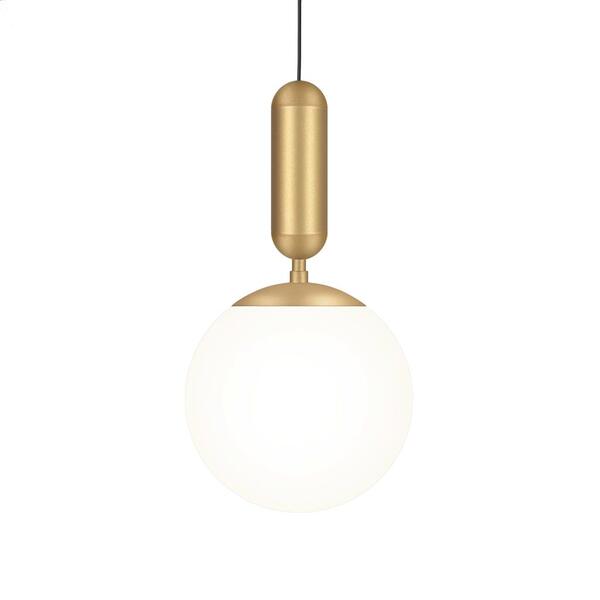 Luminária Pendente Dourado Globo Vidro 20cm Cozinha Ilha E27