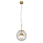 Luminária Pendente Dourado Moderno Globo Duplo Opaco 46x30cm