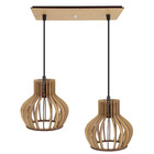 Luminaria Pendente Duplo Circus 15 E27 Mdf Cq Desmontada Rúst