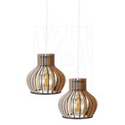 Luminaria Pendente Duplo Circus 15 Madeira Mdf Cr Desmontada