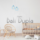 Luminária Pendente Duplo Madeira Bali 20cm Cq Azul Claro E27