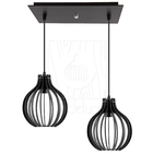 Luminária Pendente Duplo Madeira Bali 20cm Cq Soquete E27 Pre