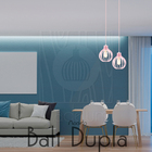 Luminária Pendente Duplo Madeira Bali 20cm Cr Rosa Claro E27