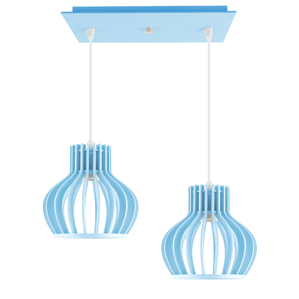 Luminária Pendente Duplo Madeira Circus 15cm Cq Soquete E27 A