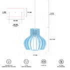 Luminária Pendente Duplo Madeira Circus 15cm Cq Soquete E27 A