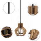 Luminária Pendente Duplo Madeira Circus 15cm Cr Soquete E27 R