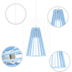 Luminária Pendente Duplo Madeira Koni 20cm Cq Soquete E27 Azu