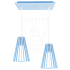 Luminária Pendente Duplo Madeira Koni 20cm Cq Soquete E27 Azu