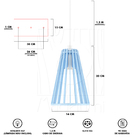 Luminária Pendente Duplo Madeira Koni 20cm Cq Soquete E27 Azu