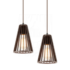 Luminária Pendente Duplo Madeira Koni 20cm Cr Marrom E27
