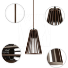 Luminária Pendente Duplo Madeira Koni 20cm Cr Marrom E27