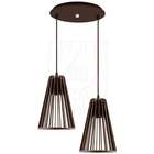 Luminária Pendente Duplo Madeira Koni 20cm Cr Soquete E27 Mar