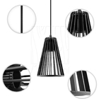 Luminária Pendente Duplo Madeira Koni 20cm Cr Soquete E27 Pre