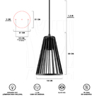 Luminária Pendente Duplo Madeira Koni 20cm Cr Soquete E27 Pre