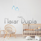 Luminária Pendente Duplo Madeira Nacar 18cm Cq Azul Claro