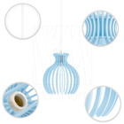 Luminária Pendente Duplo Madeira Nacar 18cm Cq Azul Claro