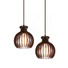 Luminária Pendente Duplo Madeira Nacar 18cm Cq Marrom