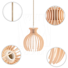 Luminária Pendente Duplo Madeira Nacar 18cm Cq Pessego