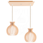 Luminária Pendente Duplo Madeira Nacar 18cm Cq Pessego