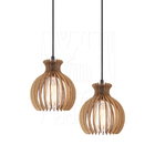 Luminária Pendente Duplo Madeira Nacar 18cm Cq Rústico