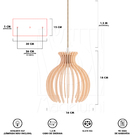 Luminária Pendente Duplo Madeira Nacar 18cm Cq Soquete E27 Pe