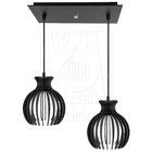 Luminária Pendente Duplo Madeira Nacar 18cm Cq Soquete E27 Pr