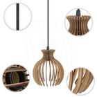 Luminária Pendente Duplo Madeira Nacar 18cm Cq Soquete E27 Rú