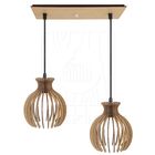 Luminária Pendente Duplo Madeira Nacar 18cm Cq Soquete E27 Rú
