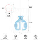 Luminária Pendente Duplo Madeira Nacar 18cm Cr Azul Claro