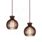 Luminária Pendente Duplo Madeira Nacar 18cm Cr Soquete E27 Ma