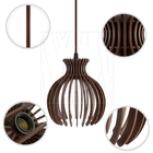 Luminária Pendente Duplo Madeira Nacar 18cm Cr Soquete E27 Ma