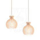 Luminária Pendente Duplo Madeira Nacar 18cm Cr Soquete E27 Pe
