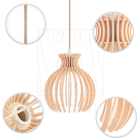 Luminária Pendente Duplo Madeira Nacar 18cm Cr Soquete E27 Pe