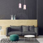 Luminária Pendente Duplo Madeira Paladio Cq Rosa Claro Sala