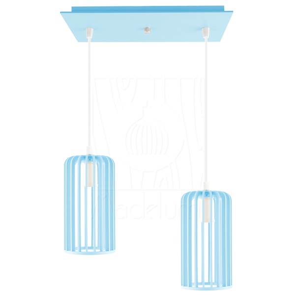 Luminária Pendente Duplo Madeira Paladio Cq Sala Jantar E27 A