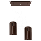 Luminária Pendente Duplo Madeira Paladio Cq Sala Jantar E27 M