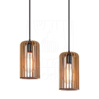 Luminária Pendente Duplo Madeira Paladio Cr Rústico Sala