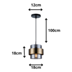 Luminária Pendente Em Vidro E Metal Moderno Sala Cozinha Quar