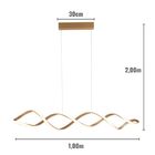 Luminária Pendente Espiral 55w 3000k 100cm Dourado Sindora