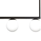 Luminária Pendente Estilo Jabuti Preta Com Globo Leitoso Para