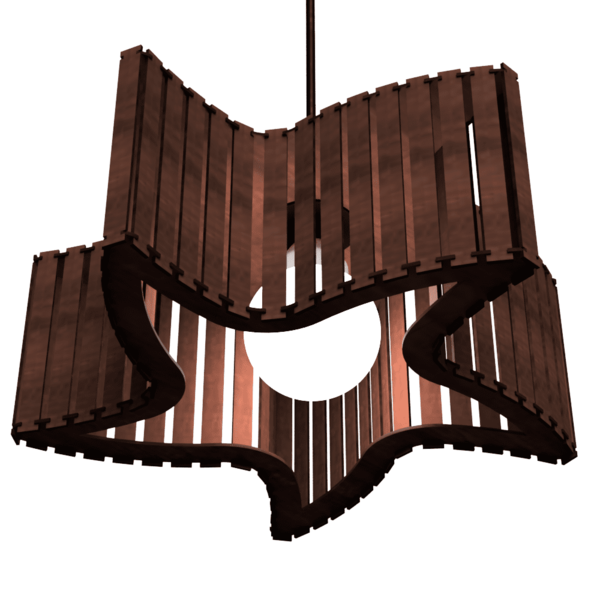 Luminária Pendente Estrela Do Mar Modelo Ripado - Marrom