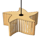 Luminária Pendente Estrela Do Mar Modelo Ripado - Mdf Cru
