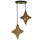 Luminária Pendente Estrelas Madeira Marrom