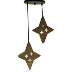 Luminária Pendente Estrelas Madeira Marrom