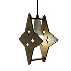 Luminária Pendente Estrelas Madeira Marrom